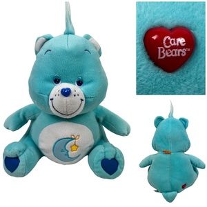 2003 CARE BEARS 13” Blue BEDTIME Bear Plush Stuffed Animal Moon Star Toy Clean
